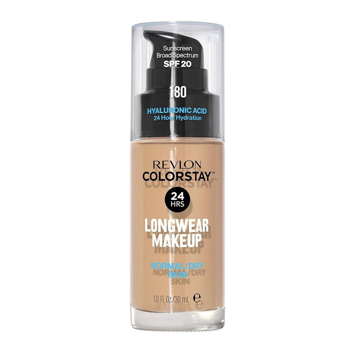Revlon Liquid Foundation, ColorStay Face Makeup for Normal & Dry Skin, SPF 20, Longwear Medium-Full Coverage with Natural Finish, 240 Medium Beige, 1 Fl Oz
