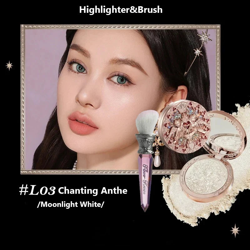 The Flower Knows Little Angel Collection Relief Highlight Face Powder iluminador Makeup Contour Highlighter Palette 8g/0.3Fl.oz