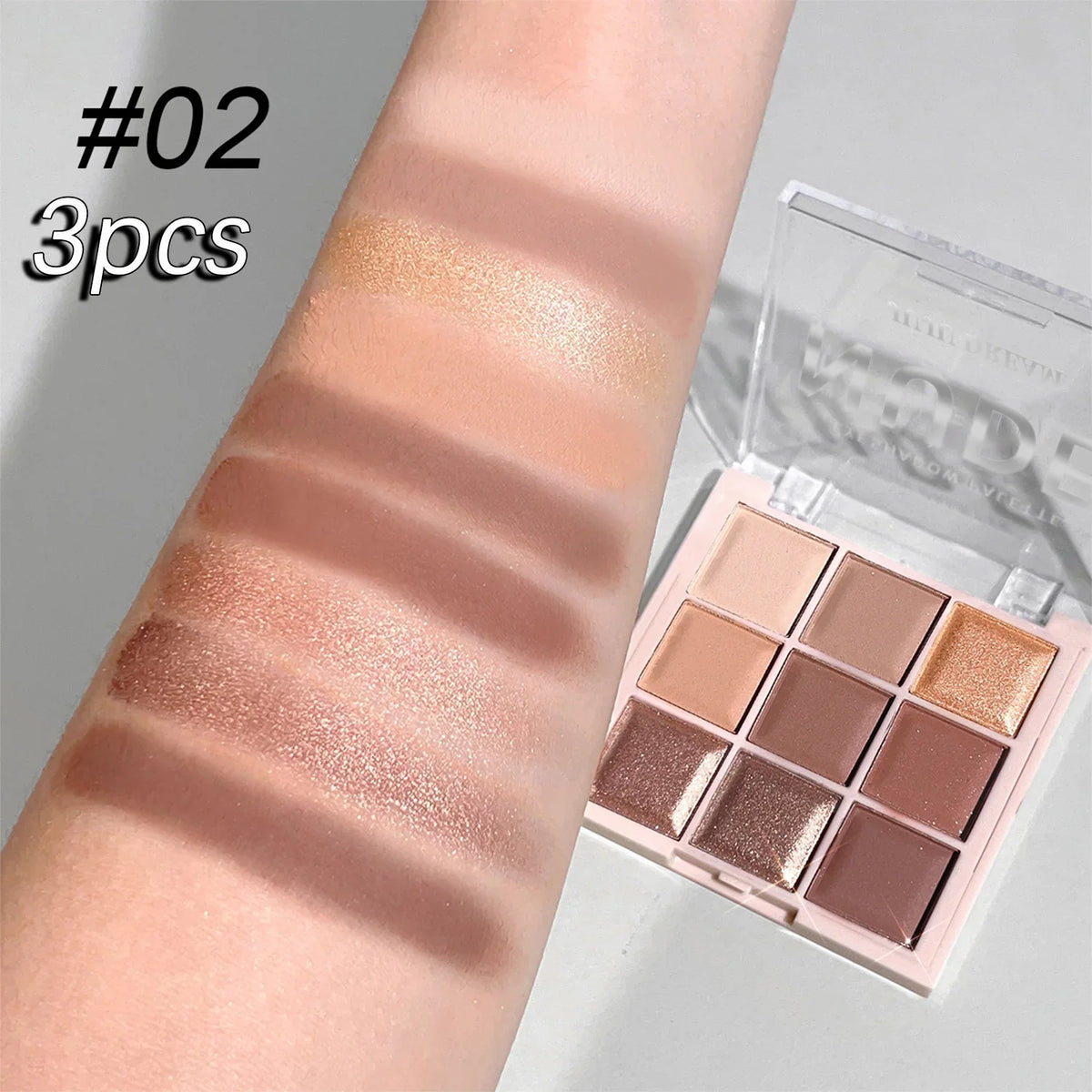 JUJU DREAM 9-Color Eyeshadow Palette, Matte & Shimmer Finish, Soft Milk Tea Tones, Compact & Easy for Daily Student Makeup