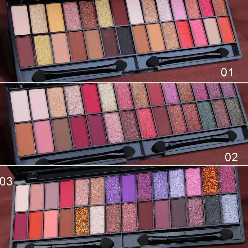 Matte Shimmer Eyeshadow Palette 28 Colors Waterproof Long Lasting Professional Makeup Kit With Dual Ended Brush