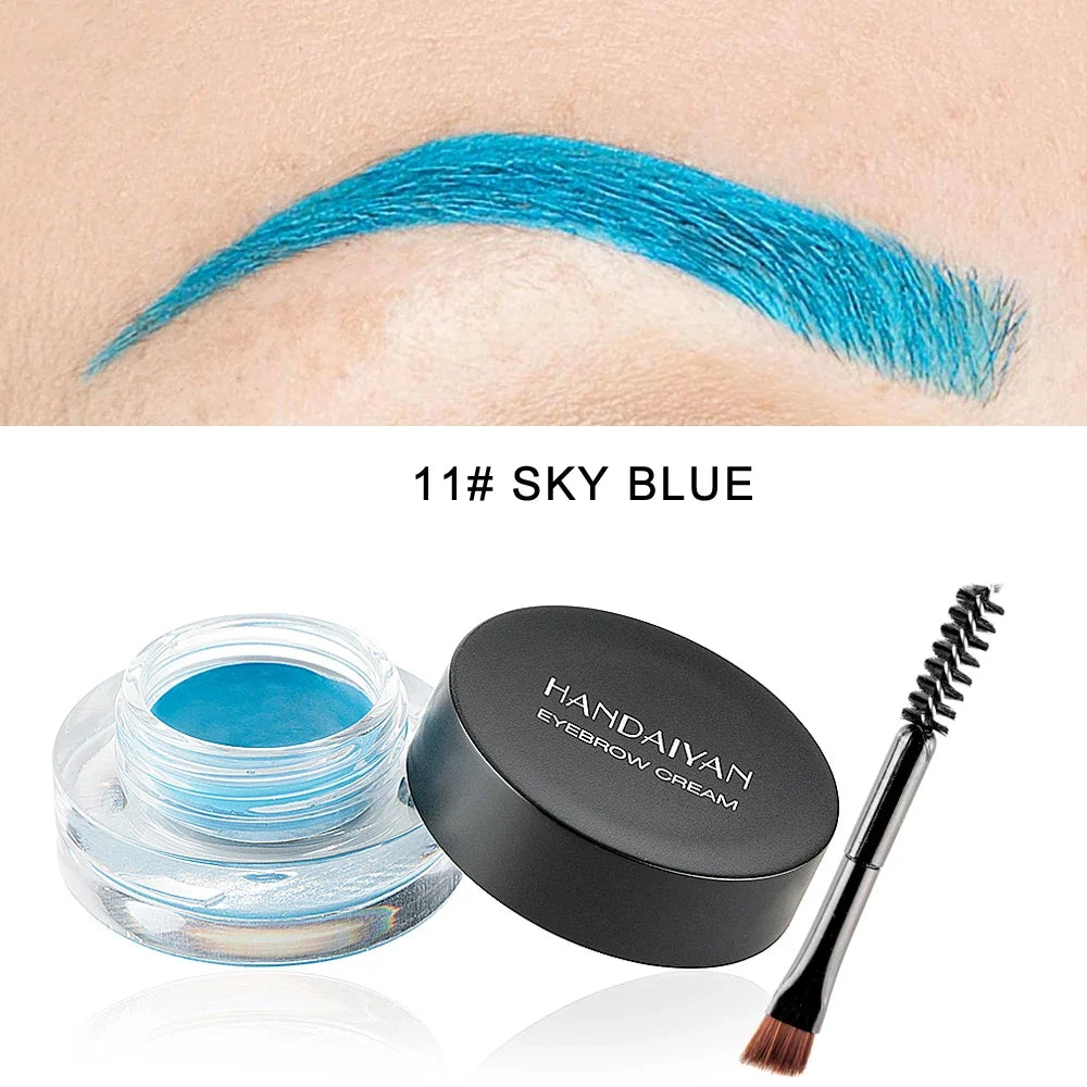 HANDAIYAN Colorful Eyebrow Cream Gel High Pigment Brows Tint Waterproof Long lasting Eye Brow Dye With Brushes Decorate Cosmetic